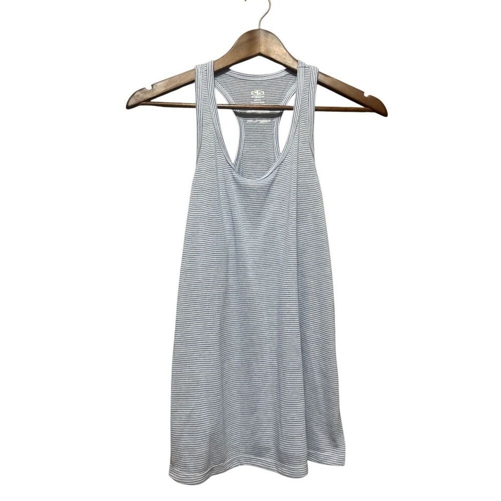 Athletic Works Blue Striped Racerback Tank Top Sleeveless Workout‎